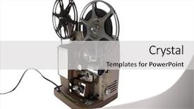  Presentation with film reel - Audience pleasing presentation theme consisting of vintage 8 mm film projector backdrop and a light gray colored foreground