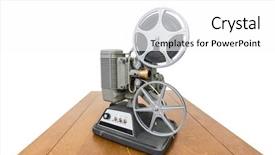  Presentation with vintage movie - Presentation having vintage 8mm home movie projector background and a white colored foreground