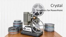  Presentation with vintage movie - Beautiful slides featuring vintage 8mm home movie projector backdrop and a white colored foreground