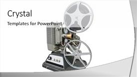  Presentation with vintage movie - Amazing PPT layouts having vintage 8mm home movie projector backdrop and a white colored foreground