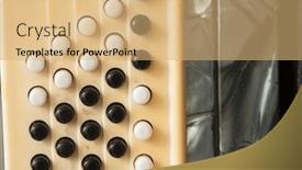  Presentation with accordion - Beautiful slide deck featuring vintage accordion keys close up backdrop and a coral colored foreground