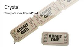  Presentation with raffle ticket - Cool new PPT theme with vintage admit one tickets close backdrop and a white colored foreground