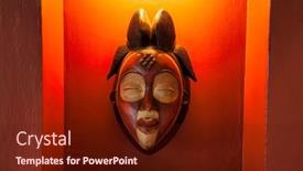  Presentation with mask - Presentation having vintage-african-mask-artifact background and a tawny brown colored foreground