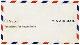  Presentation with mail - Audience pleasing theme consisting of vintage air mail envelope backdrop and a sky blue colored foreground