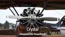  Presentation with propeller - PPT theme with vintage airplane old propeller airplane background and a wine colored foreground