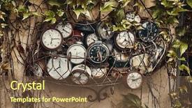  Presentation with old clock time antique - Theme enhanced with vintage alarm clock lost time background and a tawny brown colored foreground