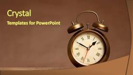  Presentation with vintage clock - Amazing PPT theme having vintage alarm clock on table backdrop and a tawny brown colored foreground