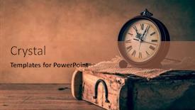  Presentation with vintage clock - Slides with vintage-alarm-clock-with-copy background and a coral colored foreground