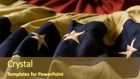  Presentation with decoration - Theme consisting of vintage american flag bunting background and a tawny brown colored foreground