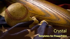 Presentation with vintage baseball - Beautiful presentation theme featuring vintage-antique-baseball-equipment backdrop and a wine colored foreground