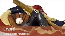  Presentation with vintage baseball - PPT layouts enhanced with vintage antique baseball gear background and a tawny brown colored foreground