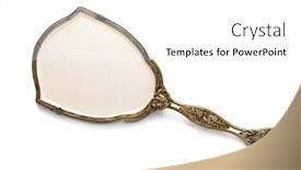  Presentation with mirror - Slide set featuring vintage antique gilded hand mirror background and a white colored foreground