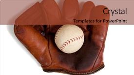  Presentation with vintage baseball - Cool new presentation design with vintage antique leather baseball glove backdrop and a tawny brown colored foreground