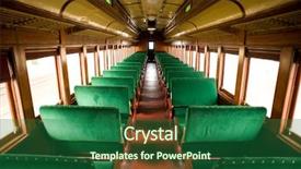  Presentation with wide - Beautiful presentation theme featuring vintage antique passenger train backdrop and a ocean colored foreground