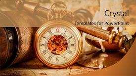  Presentation with vintage antique pocket watch vintage - Amazing slide deck having vintage antique pocket watch backdrop and a yellow colored foreground