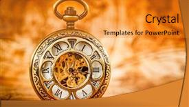  Presentation with vintage antique pocket watch vintage - Beautiful slide set featuring vintage antique pocket watch backdrop and a gold colored foreground