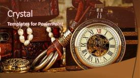  Presentation with vintage antique pocket watch vintage - Theme enhanced with an ancient world map background and a tawny brown colored foreground