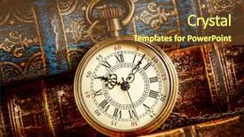  Presentation with vintage antique pocket watch vintage - Presentation theme having vintage antique pocket watch background and a tawny brown colored foreground