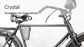  Presentation with vintage art - Cool new PPT theme with vintage art - bike backdrop and a white colored foreground