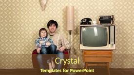  Presentation with 70s - Presentation theme with vintage-art-portrait-of-litle background and a tawny brown colored foreground