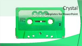  Presentation with tape recorder - Presentation having vintage audio cassette isolated background and a mint green colored foreground