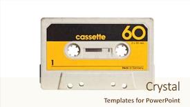  Presentation with cassette - Cool new presentation with demo - vintage audio cassette isolated backdrop and a lemonade colored foreground