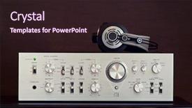  Presentation with audio - Slide set consisting of vintage audio stereo amplifier background and a wine colored foreground