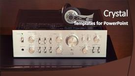  Presentation with audio - Colorful slide set enhanced with vintage audio stereo amplifier backdrop and a  colored foreground