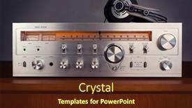  Presentation with audio - Cool new presentation with vintage-audio-stereo-receiver backdrop and a tawny brown colored foreground