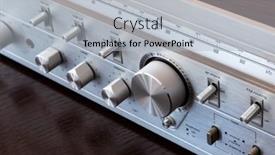  Presentation with audio - Presentation theme having vintage-audio-stereo-receiver background and a light gray colored foreground