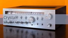  Presentation with audio - Audience pleasing PPT theme consisting of vintage-audio-stereo-receiver backdrop and a light blue colored foreground
