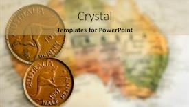  Presentation with map vintage - Presentation theme having vintage-australian-penny-and-half background and a yellow colored foreground