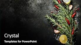  Presentation with vintage food - Colorful theme enhanced with vintage background cooking vegetarian food backdrop and a black colored foreground