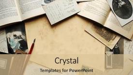  Presentation with vintage paper - Slide set with vintage background with old books background and a lemonade colored foreground