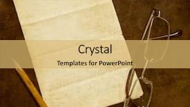  Presentation with vintage paper - Theme featuring vintage background with pencil background and a yellow colored foreground