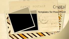  Presentation with postcard - Slide deck having vintage-background-with-post-cards background and a lemonade colored foreground