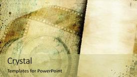  Presentation with camera film - Presentation enhanced with obsolete technology - vintage background with retro camera background and a yellow colored foreground