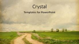  Presentation with rural road - Cool new presentation theme with vintage backgrounds - paper texture with rural road backdrop and a lemonade colored foreground