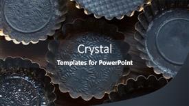  Presentation with cupcake cake - Presentation theme consisting of vintage-bakeware-cake-tins-vintage background and a tawny brown colored foreground