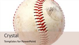  Presentation with vintage baseball - Colorful slide deck enhanced with vintage baseball closeup backdrop and a coral colored foreground