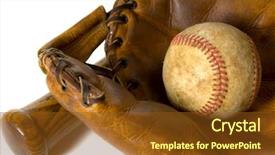  Presentation with vintage baseball - Amazing presentation theme having vintage baseball equipment on white backdrop and a tawny brown colored foreground