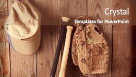  Presentation with vintage baseball - Presentation with vintage baseball equipment still life background and a tawny brown colored foreground