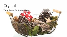  Presentation with vintage christmas - Beautiful PPT theme featuring vintage basket christmas decoration isolated over white background backdrop and a white colored foreground