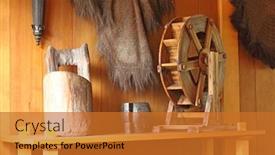  Presentation with old farm - Audience pleasing slides consisting of vintage baskets and other tools used on an old chinese salt farm backdrop and a gold colored foreground