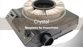  Presentation with projector - Beautiful presentation theme featuring vintage black circular slide projector backdrop and a gray colored foreground