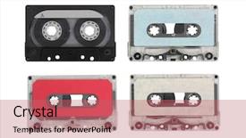  Presentation with tape recorder - Theme enhanced with vintage blank audio cassettes background and a coral colored foreground