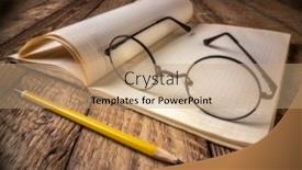  Presentation with journal - Colorful PPT theme enhanced with vintage-blank-notebook-or-journal backdrop and a coral colored foreground