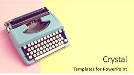  Presentation with pastel - Theme with vintage blue typewriter background and a blonde colored foreground