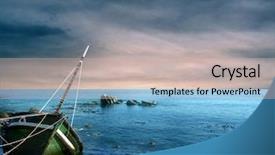  Presentation with boat - Slides enhanced with vintage boat in the sea background and a  colored foreground