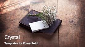  Presentation with blank old book - Beautiful PPT layouts featuring vintage book and a small backdrop and a tawny brown colored foreground